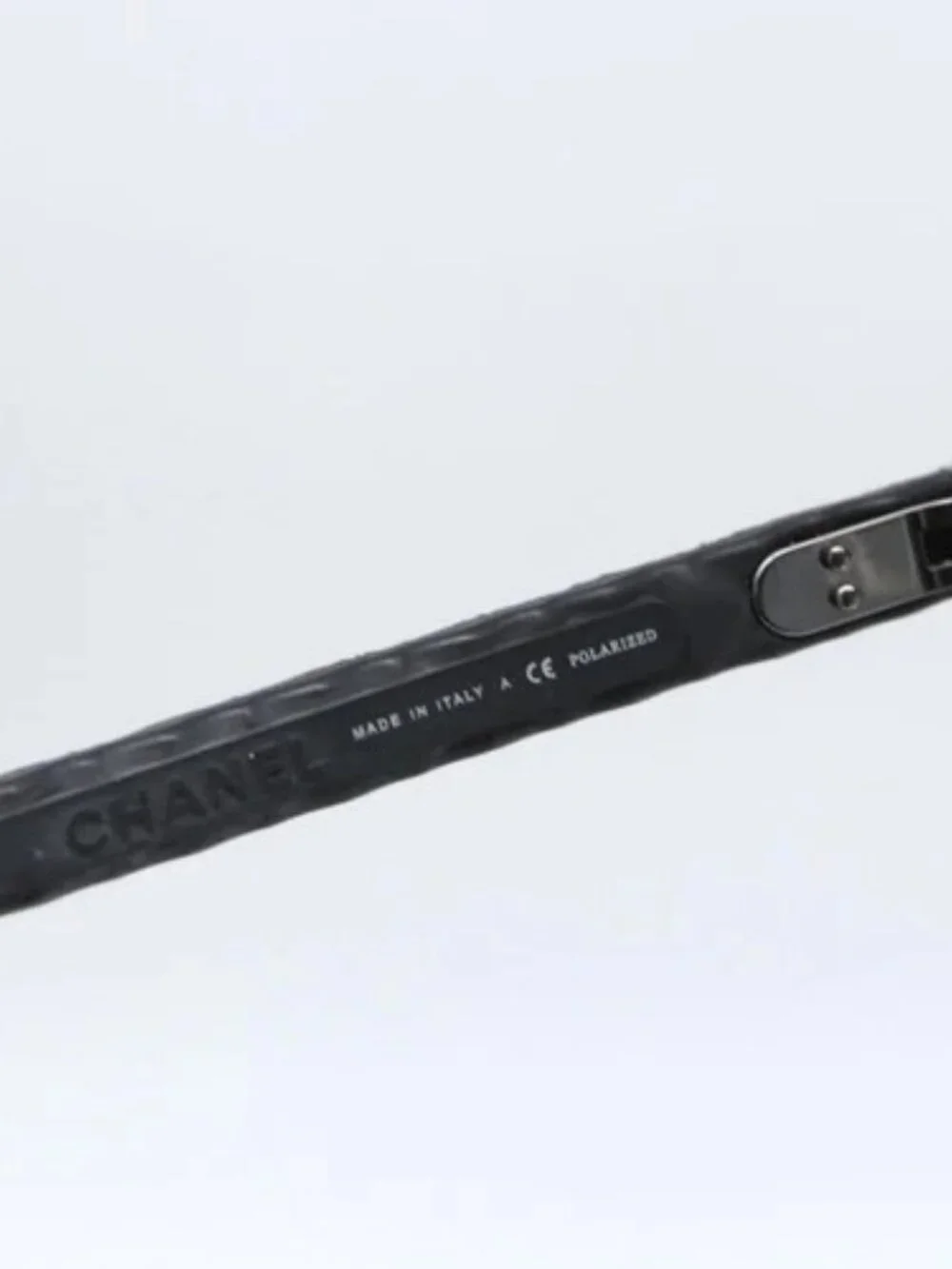 CHANEL Sunglasses Rubber Black CC Auth SW1991